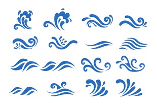 蓝色海浪图案