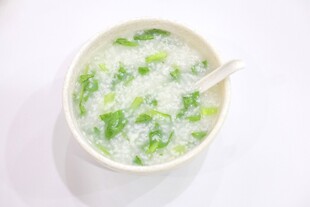 青菜粥特写