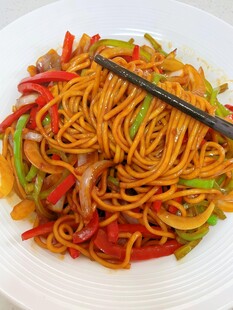 美味彩椒炒意面