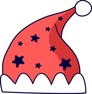 红色星星圣诞帽