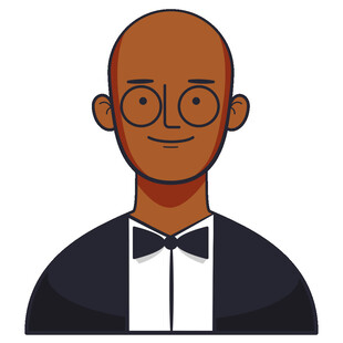 戴眼镜的西装领结男士