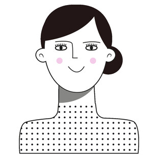 微笑女性半身简约插画