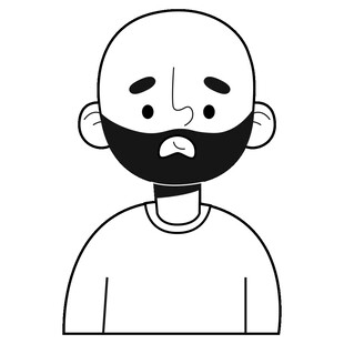 愁容满面的光头男子