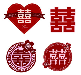 中式喜庆双喜图案设计