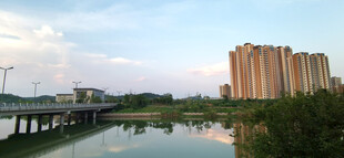 河畔高楼美景