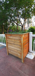 公园户外木质花箱