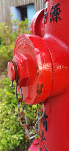 红色消防栓特写