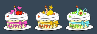 多彩装饰生日蛋糕