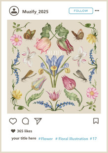 花卉满印插画
