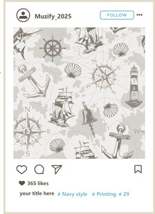 航海风满印印花底纹