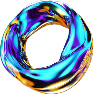 炫彩金属环形3D艺术图形