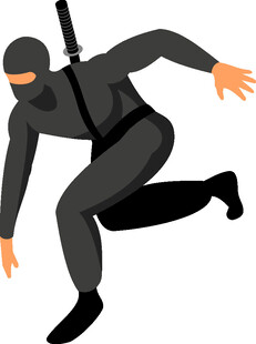 黑衣蒙面人潜行