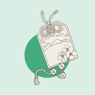 手绘花卉吊牌设计图