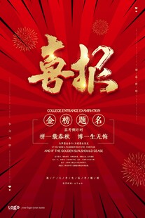 喜庆红色喜报海报设计