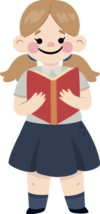 女孩开心捧书阅读