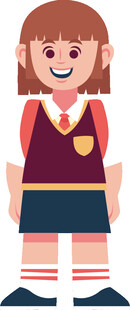 穿校服的可爱小女孩