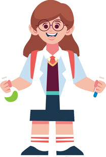 背着书包的可爱女学生