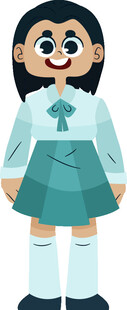 可爱卡通风格的校服女孩