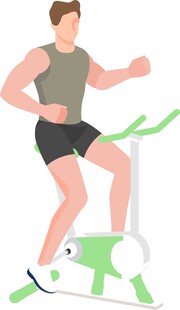 男子动感单车健身