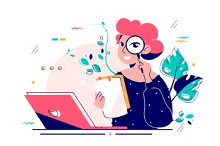 创意女性专注电脑工作