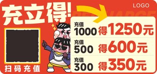 充值活动桌贴