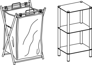 折叠洗衣篮与置物架