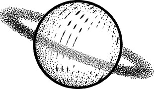 黑白星球插画