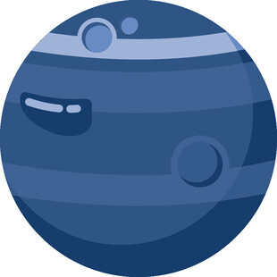 蓝色卡通星球形象