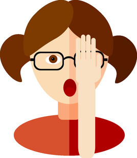 惊讶捂眼的卡通女孩