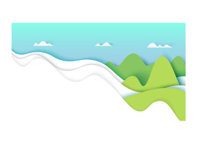 清新山水风景插画