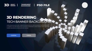 3D渲染科技感方块背景图
