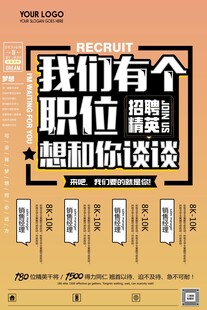 招聘海报 诚邀你来谈职位