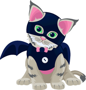 穿斗篷的可爱猫咪形象