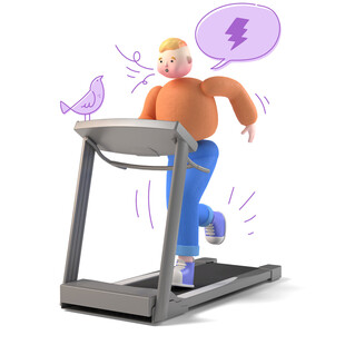 男孩跑步机跑步场景