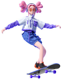 玩滑板的女孩