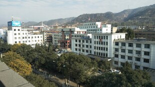 校园建筑群俯瞰景观