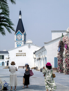 欧式建筑与游客