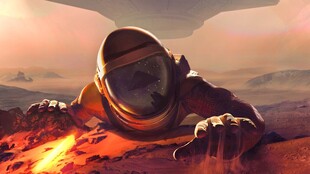 火星上的宇航员探索瞬间