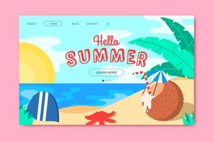 夏日海滩插画