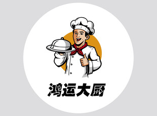 厨师卡通形象logo