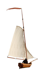 复古木质单桅帆船模型