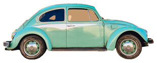 复古薄荷绿甲壳虫汽车