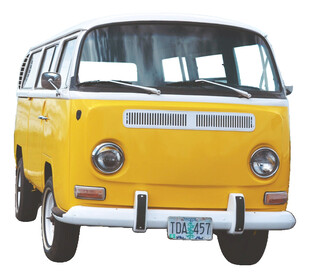 复古黄色大众面包车