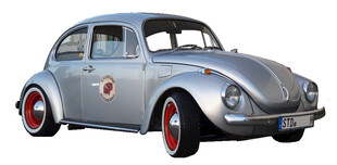复古银色甲壳虫汽车
