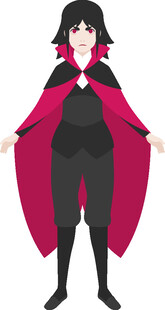 红色披风女超级英雄形象