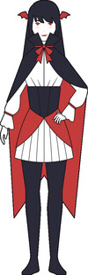 黑红服饰动漫少女形象