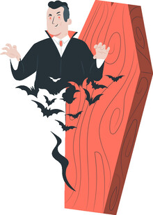 吸血鬼从棺材中飞出