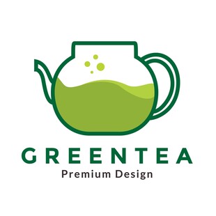 绿茶主题简约标志设计