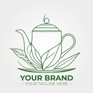 简约风茶壶标志设计