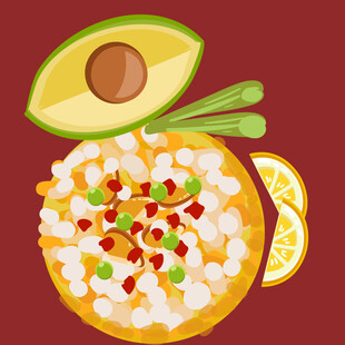 牛油果玉米沙拉美食图